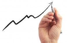 hand drawing a graph on white background